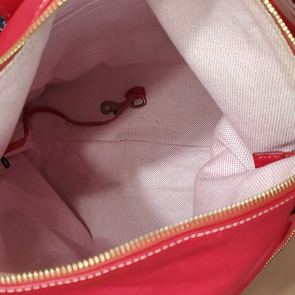 Dooney & Bourke Large Red Pebble Leather Hobo Dillen Pocket Sac - Picture 8 of 11
